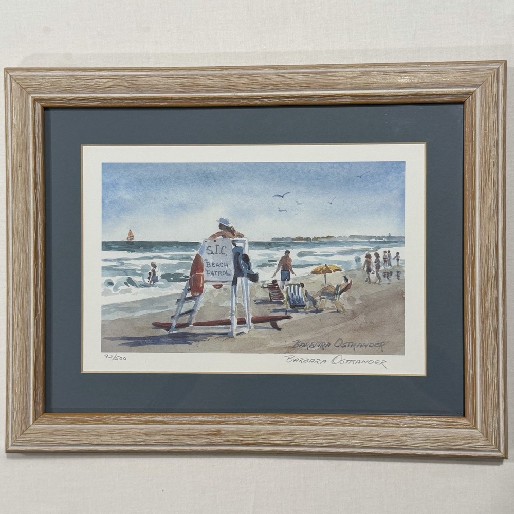Barbara Ostrander Sea Isle City NJ Beach Patrol Lifeguard Print 92/500 Framed